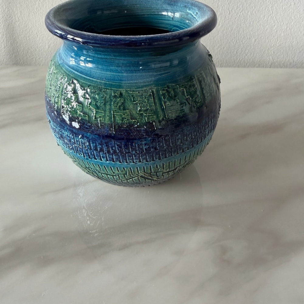 Blue Bitossi Vintage small Ceramic Vase